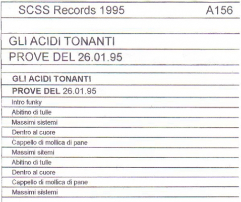 a156 gli acidi tonanti: prove del 26-01-95 1995